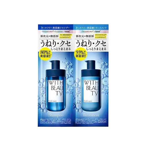 ウィズビューティ　ジェントルリペア　モイスト　1DAYトライアル　シャンプー12mL・ヘアトリートメント12mL/¥121（税込）